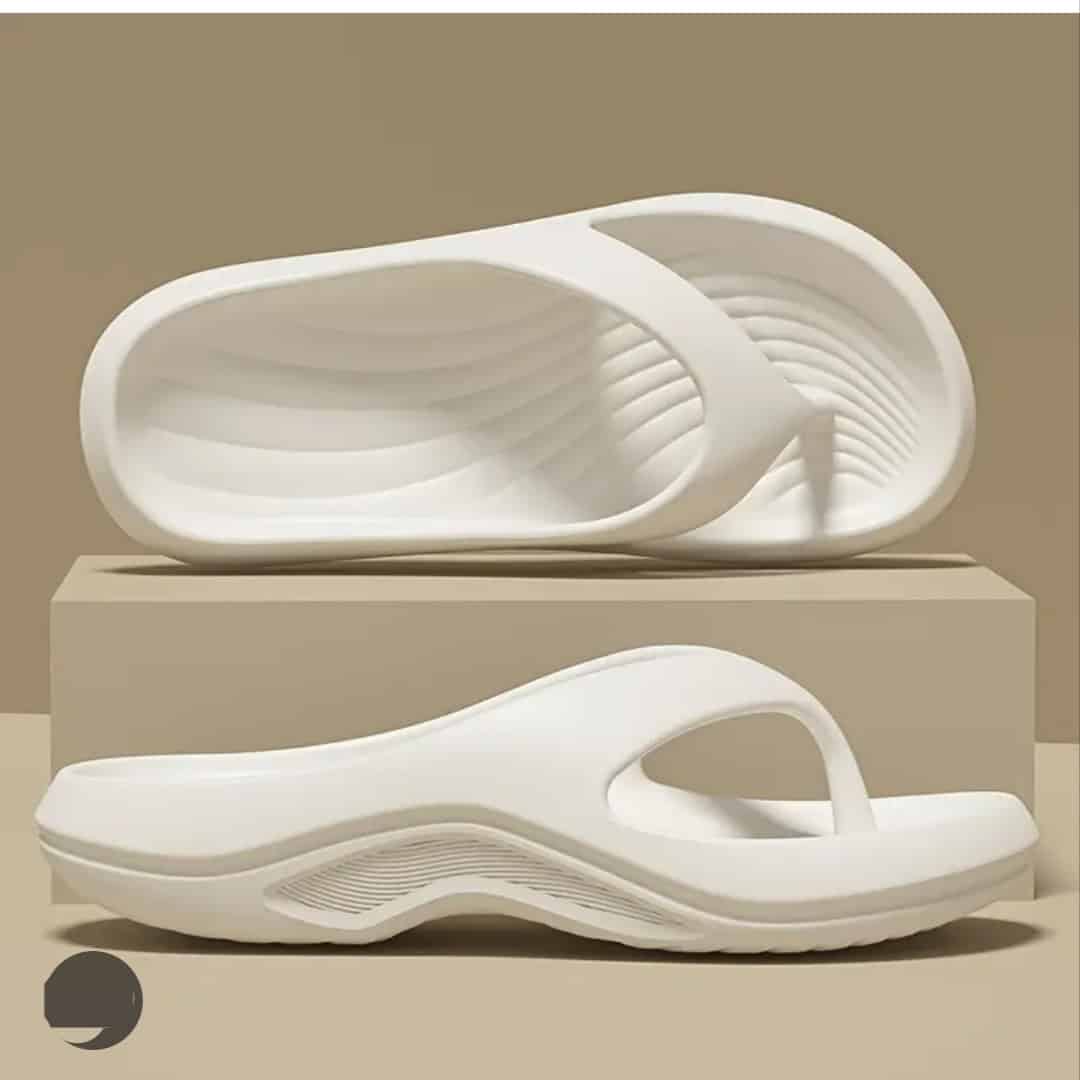 Γυναικείες Σαγιονάρες Platform / Cloud Slides με Διχάλα - Λευκό - Image 2