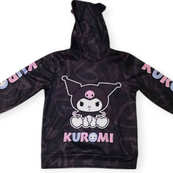 Μπλούζα Kuromi με Αυτάκια Κουκούλα