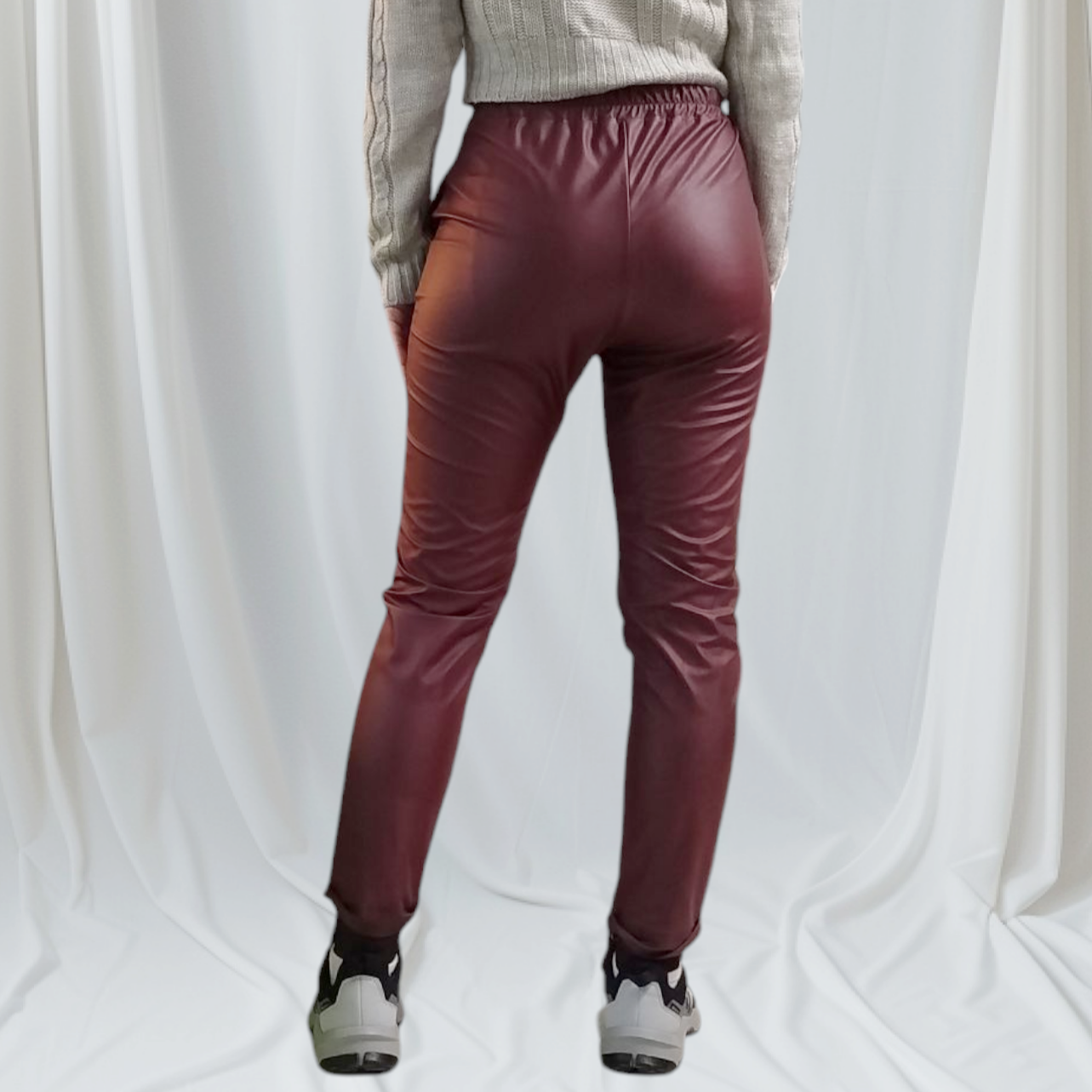 Παντελόνι Μπορντώ Δερματίνη - Image 2