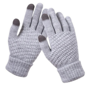 Γυναικεία Γάντια Αφής Πλεκτά Γκρι