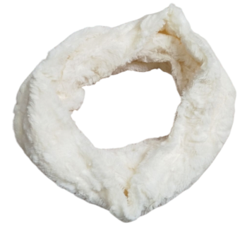 Άσπρο Κασκόλ Λαιμός Βελούδο – Διπλό Ύφασμα