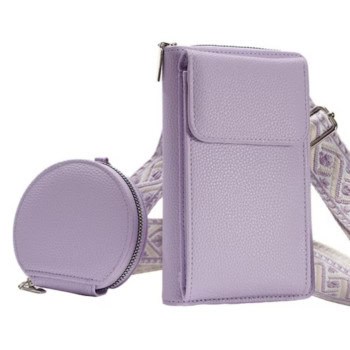 Λιλά Τσαντάκι Ώμου με Πορτοφολάκι