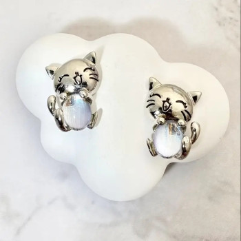 Ατσάλινα Σκουλαρίκια Γατούλες