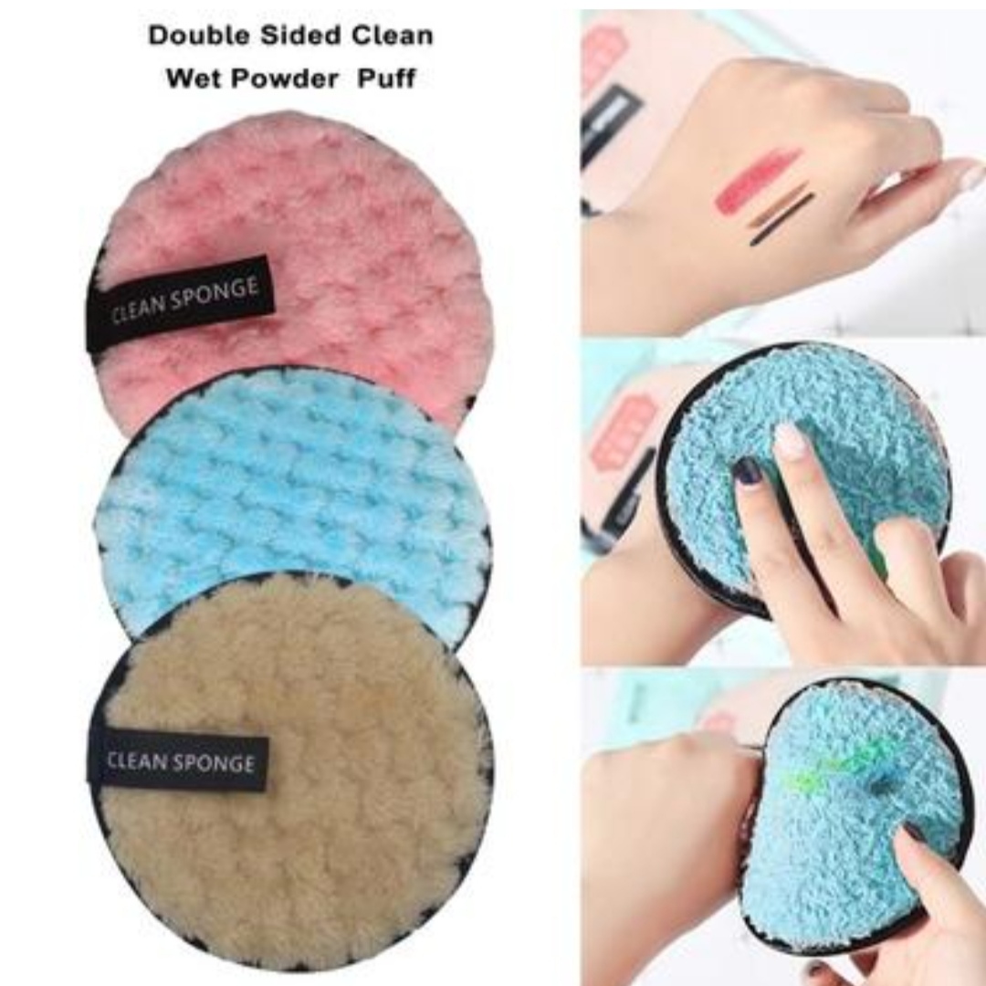 Γαλάζιο Στρογγυλό Σφουγγαράκι Καθαρισμού Προσώπου Διπλής Όψης