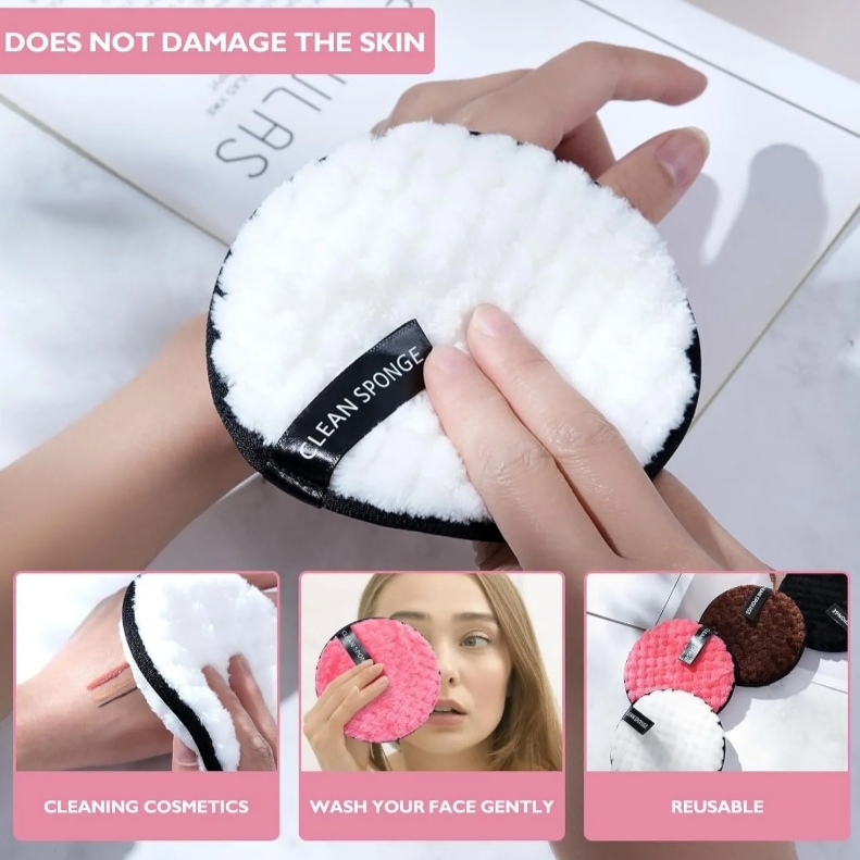 Γαλάζιο Στρογγυλό Σφουγγαράκι Καθαρισμού Προσώπου Διπλής Όψης - Image 3