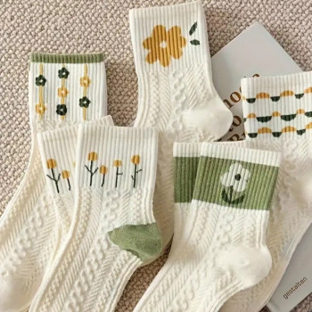 Γυναικείες Κάλτσες με Λουλουδάκια (5τμχ)