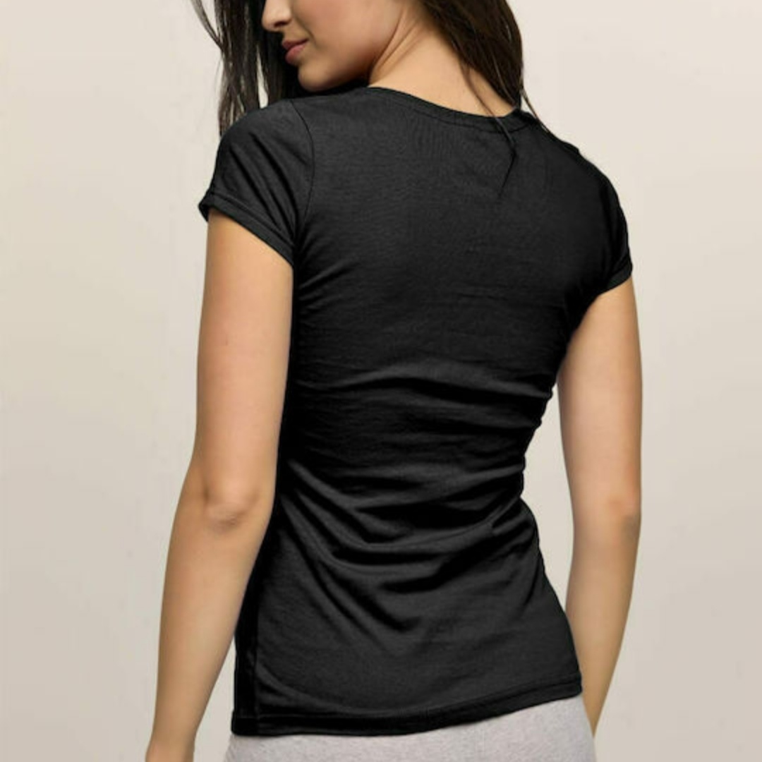 Bodymove 614-09 Γυναικείο Αθλητικό T-shirt με V Λαιμόκοψη Μαύρο - Image 2