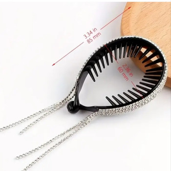 Διακοσμητική Χτένα με Στρας και Αλυσίδες