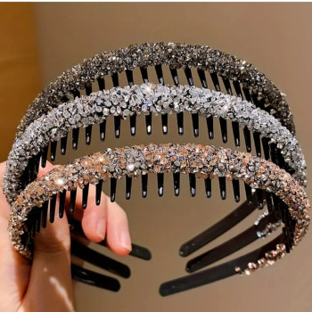 Στέκα Μαλλιών με Χρυσό Στρας