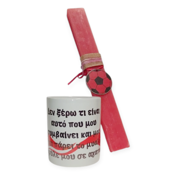 Σετ Λαμπάδα(35εκ.) με Κούπα 330ml Ολυμπιακού