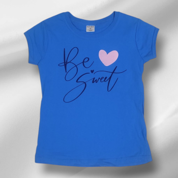 Μπλε T-Shirt με Στάμπα ‘Be Sweet’ – BodyMove