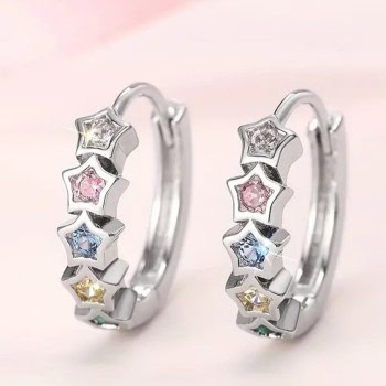 Σκουλαρίκια με Αστεράκια - Κρίκοι Ατσάλι