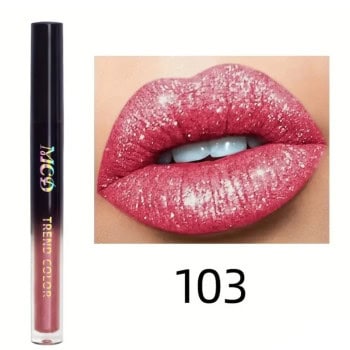 Ανθεκτικό Αδιάβροχο Pearlescent Liquid Lipstick Lip Gloss Makeup Shimmer Glitter #103