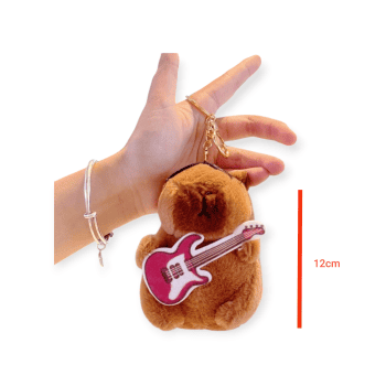 Μπρελόκ Λούτρινο Capybara με Κιθάρα