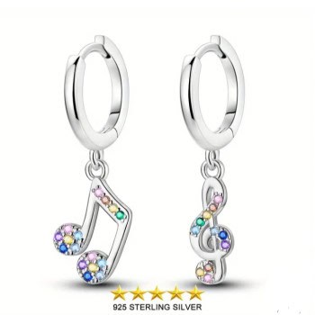 Ασημένια Σκουλαρίκια Μουσικές Νότες