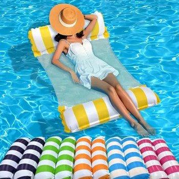 Ριγέ Φουσκωτό Κίτρινο Καρέκλα Παραλίας-PVC