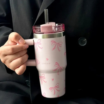 Ανοξείδωτο Ποτήρι με Λαβή, Διακοσμημένο με Φιόγκους(400gr)