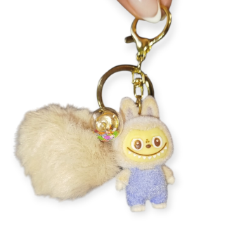 Μπρελόκ με Φιγούρα Τερατάκι(Μπεζ-Μωβ)6cm