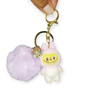 Μπρελόκ με Φιγούρα Τερατάκι(Λιλά-Άσπρο)6cm