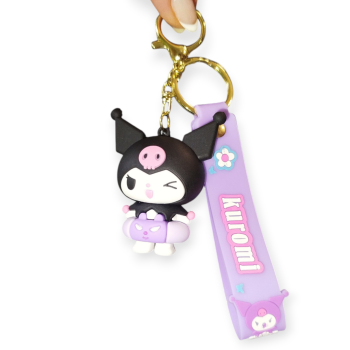 Μπρελόκ με τον Χαρακτήρα Kuromi με Λιλά Σωσίβιο