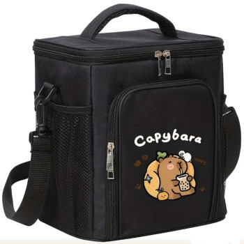 Σχολική Ισοθερμική Τσάντα Φαγητού Μαύρη Capybara