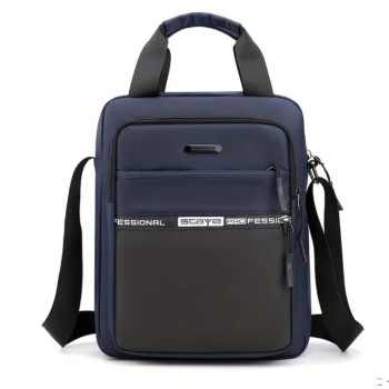 Ανδρική Τσάντα Ώμου, Μεγάλης Χωρητικότητας (Μπλε-Μαύρο)