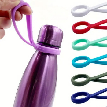 Άσπρη Λαβή Μπουκαλιού Νερού από Σιλικόνη, Σχεδιασμένη για την Μεταφορά Μπουκαλιών