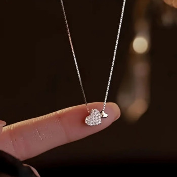 Ασημένιο Κολιέ με Διαμαντένια Καρδούλα 925