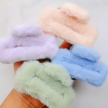 Σετ Κλάμερ Γούνινα για τα Μαλλιά (4 Τεμάχια)