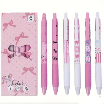 Χαριτωμένα Στυλό 6 Τεμαχίων με Φιόγκους