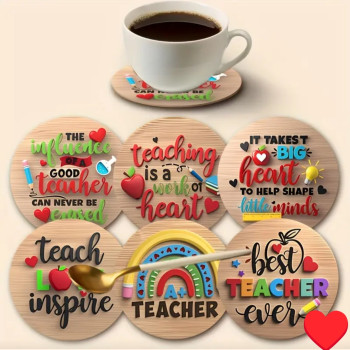 Σουπλά Ξύλινα Set 6 Τεμάχια "teacher"