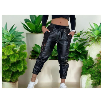 Παντελόνι Γυναικείο Δερματίνη-Δαντέλα