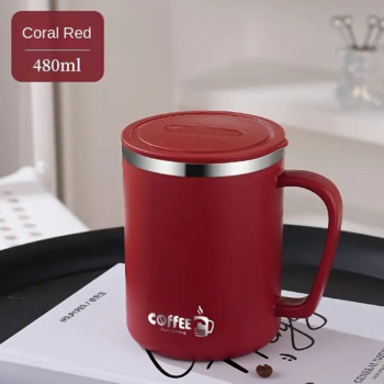 Θερμός Ποτήρι με Καπάκι Σκούρο Κόκκινο