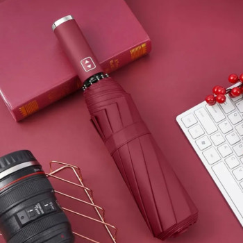 Ομπρέλα Βροχής Βυσσινή