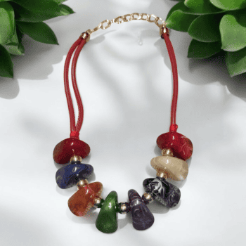 Κολιέ με Πολύχρωμες Πέτρες