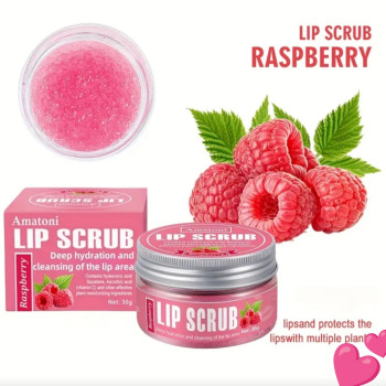 Lip Scrub Raspberry – Απαλά & Ζουμερά Χείλη με Άρωμα Βατόμουρο (30g)