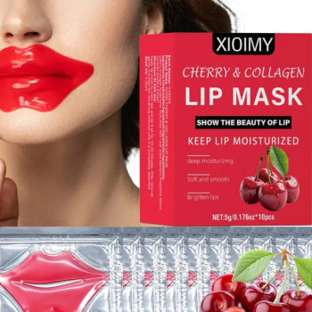 Lip Mask Cherry & Collagen – Εντατική Ενυδάτωση & Θρέψη (10τμχ)