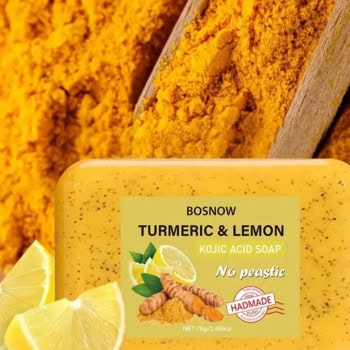 Χειροποίητο Σαπούνι με Κουρκουμά , Λεμόνι & Kojic (100g)