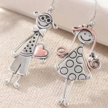 Ασημί Σκουλαρίκια – Σχέδιο Παιδάκια