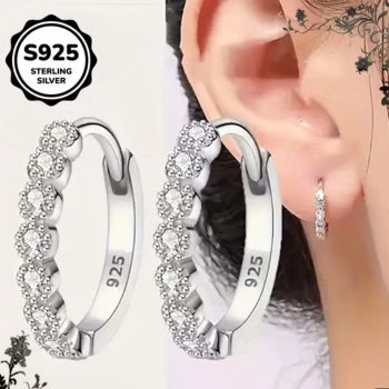 Ασημί Κρικάκια με Στρας