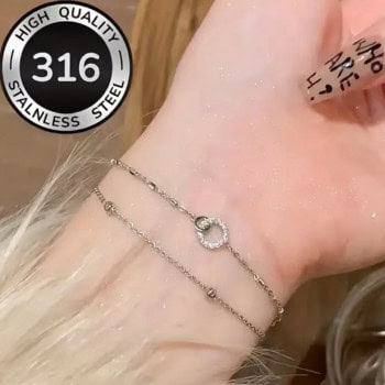 Ασημένιο Βραχιόλι με Στρας