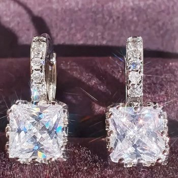 Σκουλαρίκια Ασημί με Πέτρα