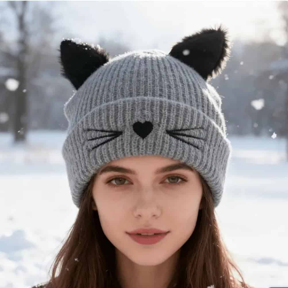 Γυναικείος Σκούφος με Αυτιά Γάτας - Image 2