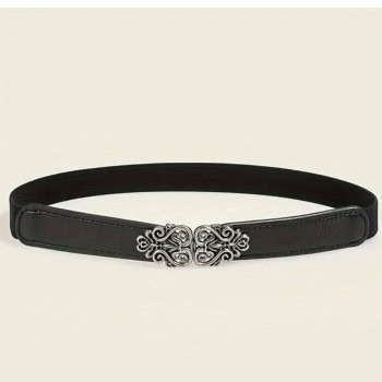 Ελαστική Ζώνη Μαύρη με Ασημί Αγκράφα – Στυλ & Άνεση