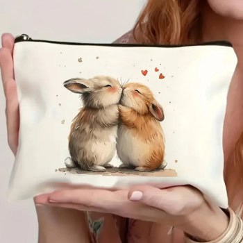 Νεσεσέρ με Σχέδιο Δύο Κουνελάκια που Φιλιούνται