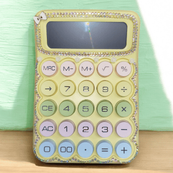 Κίτρινη Αριθμομηχανή με Στρας (Μπαταρία AAA)