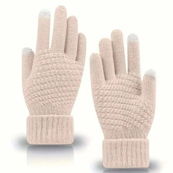 Γυναικεία Γάντια Αφής Πλεκτά Μπεζ