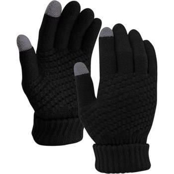 Γυναικεία Γάντια Αφής Πλεκτά Μαύρο