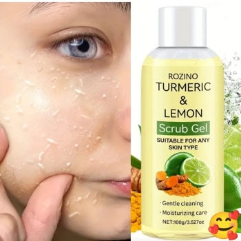 Scrub Προσώπου Rozino με Κουρκουμά & Λεμόνι