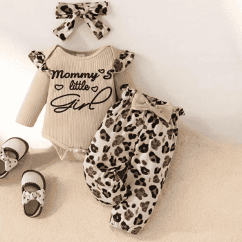 Βρεφικό Σετ Ρούχων για Κορίτσια Φορμάκι-Παντελόνι με Λεοπάρ Σχέδιο